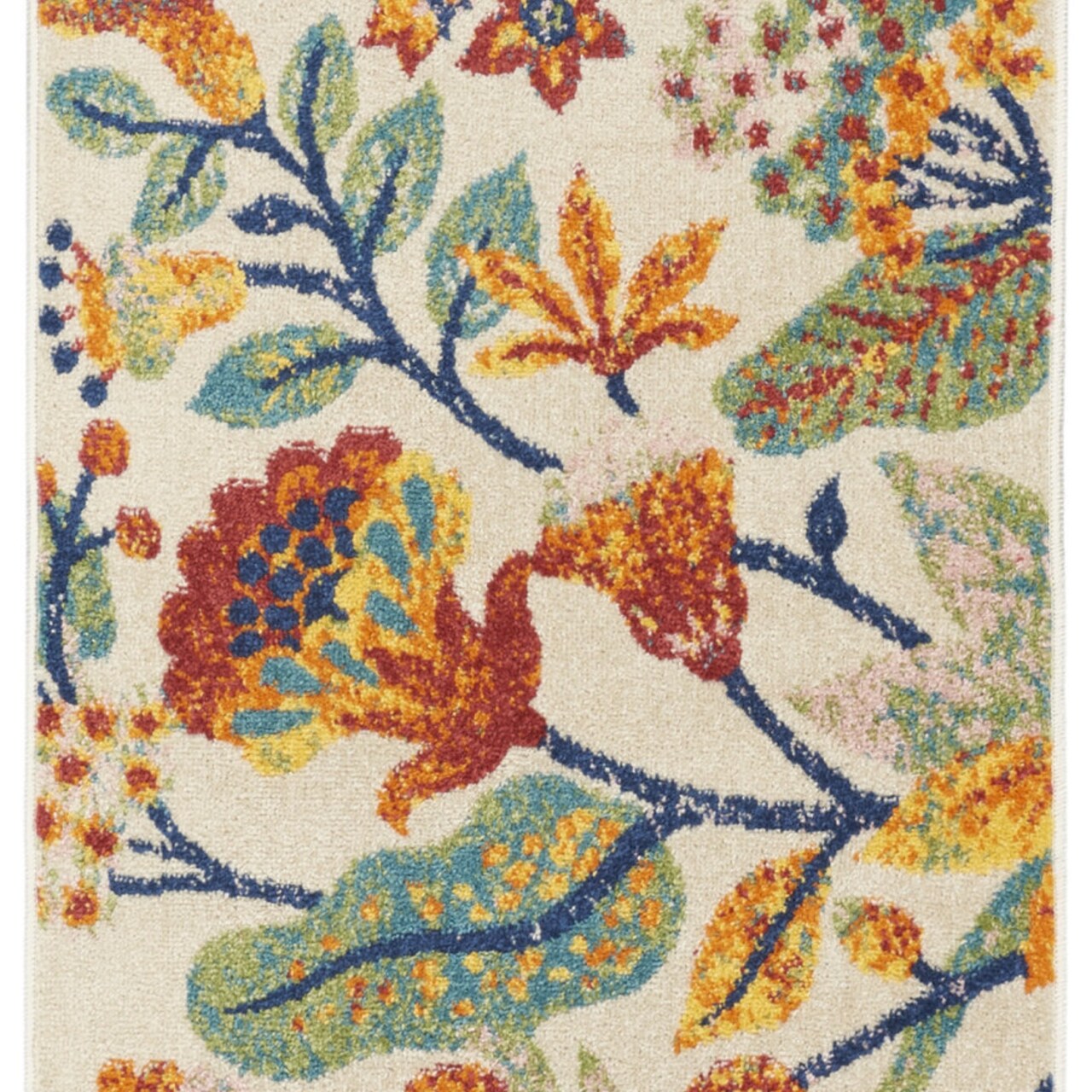 Edge Collections - 8' - Multicolor - Floral Design Runner Rug for Home Décor - 1 Piece